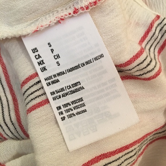 America Eagle Striped Ruffle Crop Top Tie Front S - Picture 9 of 10